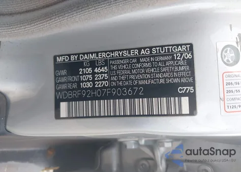 2007 Mercedes-Benz C 280 Luxury 4Matic z USA, uszkodzony, nr VIN WDBRF92H07F903672